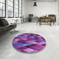 thumbnail image 3 of Ahgly Company Indoor Square Patterned Dark Magenta Purple Area Rugs, 7' Square, 3 of 6
