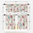 thumbnail image 5 of Vintage Floral Kitchen Curtains Farmhouse Window Curtains Valance and Tier Set 36 Inch, Blue Pink Spring Flowers Rod Pocket Short Tier Curtain, Abstract Small Cafe Curtains for Kitchen Decor, 5 of 6