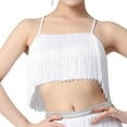 thumbnail image 2 of fenteer Women Tassels Fringe Dance Top Belly Dance Top for Club Masquerade Carnivals White M, 2 of 8