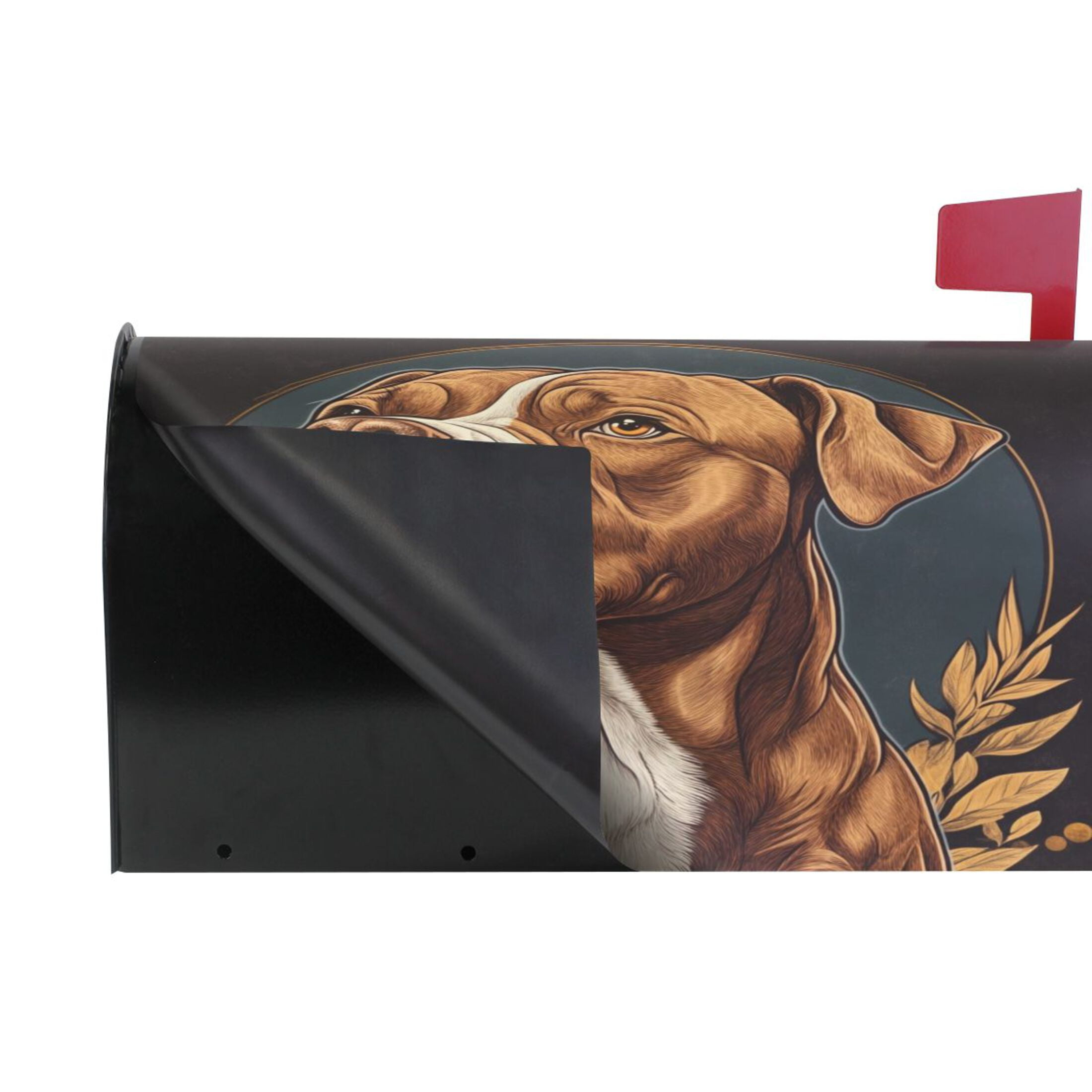 WOBOGO Brown Pit Bull Illustration Mailbox Cover Magnetic for Garden Yard Home Decor Standard Size 25.4×20.78in