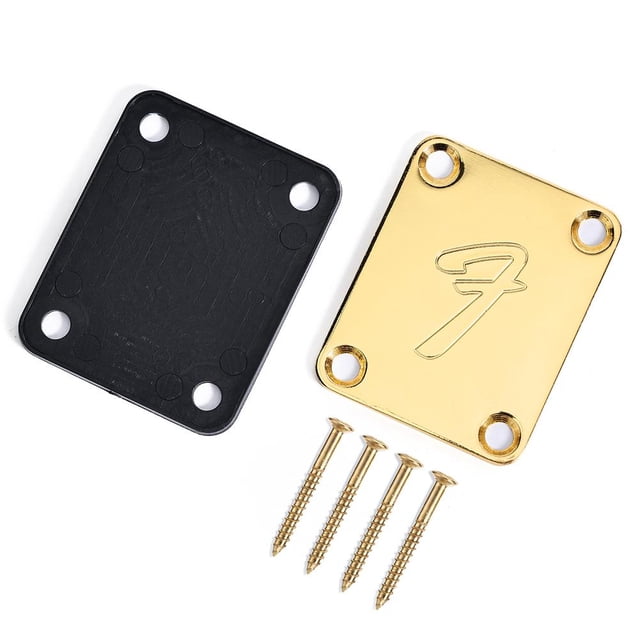 Tornillos de montaje de cuello de guitarra placa eléctrica con placa dorada Hugtrwg Para estrenar