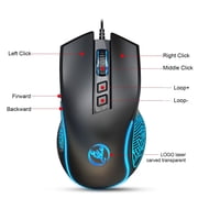 HXSJ V700BW+X100 USB Keyboard and Mouse Combo, Wired Gaming Mouse, Colorful LED Lighting, 4-Level DPI Max.3600DPI for PC Laptop
