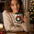 thumbnail image 6 of Novryn Christmas Coffee Mug, 2D Ceramic Cup With Raised Wreath Design for Coffee and Milk, 10 oz, Green, 6 of 7