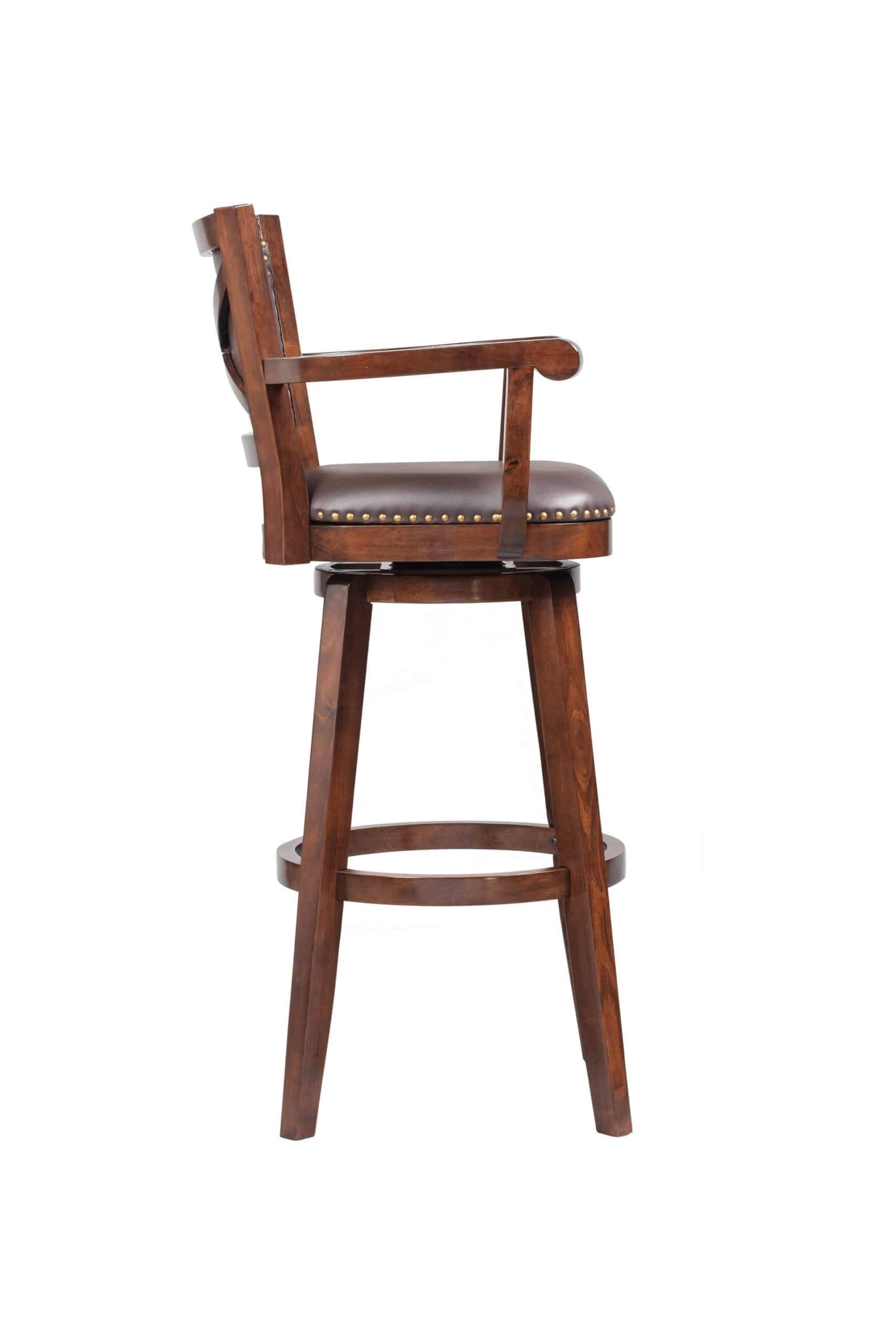 Broadmoor Extra Tall Swivel Bar Stool With Arms - Cappuccino