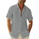 thumbnail image 1 of Jumpingount Camisa con botones de estilo informal para hombre, camisa de verano para fiesta en la piscina, Color sólido, diseño Simple, Tops Camisetas Gris XXXL, 1 of 5