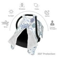 thumbnail image 3 of Car Seat Cover Baby - Retro ice blue snowflakes Breathable Infant Car Seat Cover for Baby Carseat, Lightweight Comfort Baby Essentials Must Haves Newborn Stuff for Girl Boy, 3 of 7