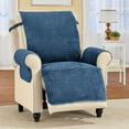 thumbnail image 2 of Collections Etc Time Square Quilted Furniture Protector Navy Recliner, 2 of 4