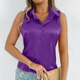 thumbnail image 5 of UVEASISHA Business Casual Tops for Women Sleeveless Button Down Shirts Slim Fit Office Work Blouse Purple XXXL, 5 of 7