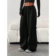 thumbnail image 5 of Wide Leg Sweatpants Women Sweat Pants Spring Autumn Clothes Teen Girl Baggy Sweatpant with Pockets Black S, 5 of 7