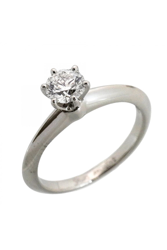 Pre-Owned Tiffany & Co. Solitaire Ring, 1PD (One Diamond), Pt950 Platinum, 0.35ct Diamond, Size...