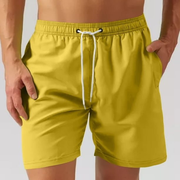 Yaoyar Men's Drawstring Running Shorts Lightweight Quick Dry Workout Shorts, Basketball Running Short with Zipper Pockets