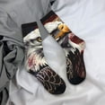 thumbnail image 5 of Daiia Retro American Eagle A Print Crew Socks – Soft Breathable Long Socks for Men & Women, Moisture-Wicking & Comfortable Daily Wear Socks, One-Size Fits Most (US 5-11), 5 of 6