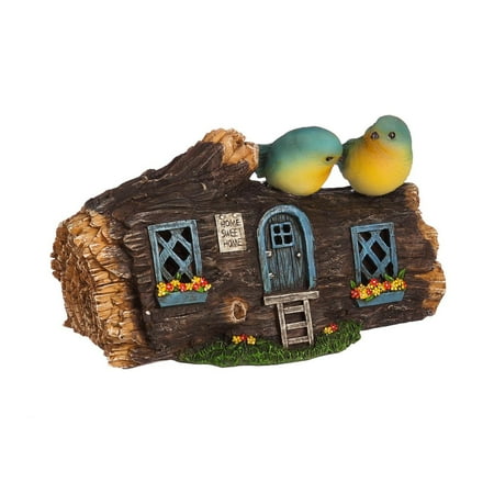 Garden Art Statuary - Evergreen Enterprises Solar Light Up Birds Fairy House Statuary