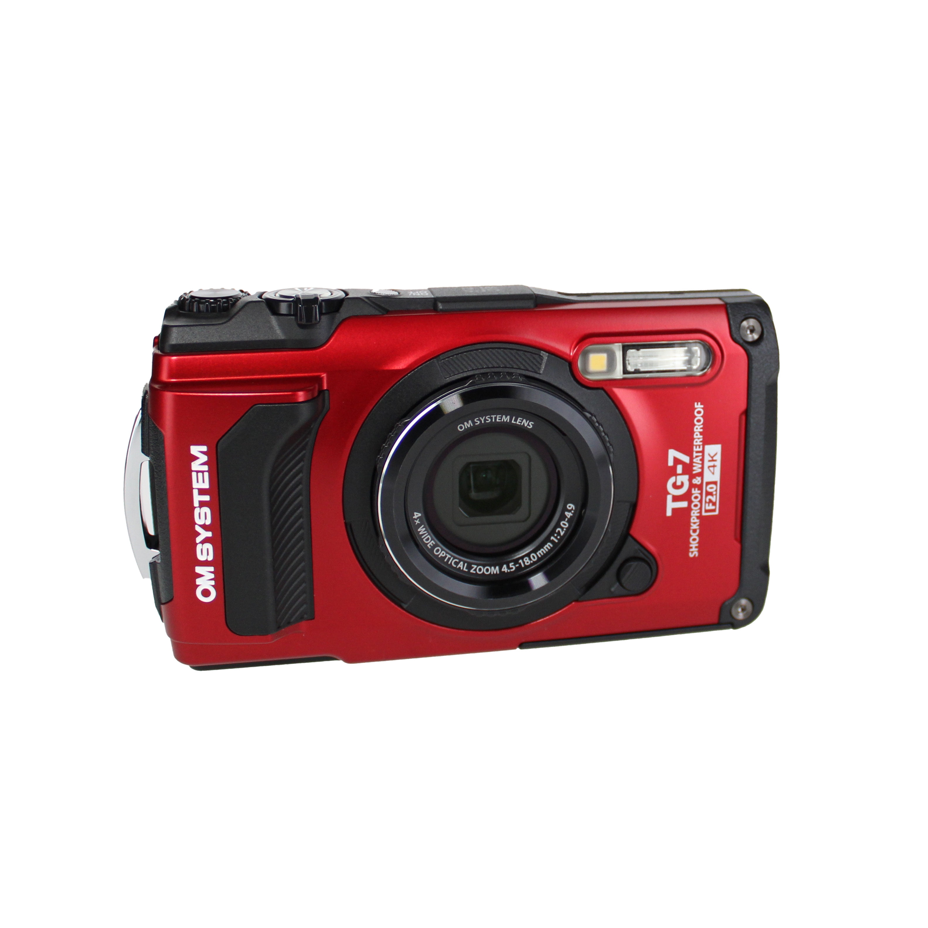 OM SYSTEM Olympus Tough TG-7 Underwater Camera | Red | 12 MP | 4x Optical Zoom Lens | SD Memory Card Compatible | New with 50-Piece Accessory Kit