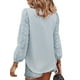 thumbnail image 5 of SAYOO - Camiseta de cuello en V de color sólido para mujer, blusa holgada de manga larga con decoración de flores, suéter holgado SAYOO  Moda, 5 of 6