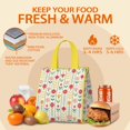thumbnail image 5 of Pioneer Flower Floral Print Pattern Insulated Lunch Bag for Women & Adults,Large Portable Soft Cooler Lunch Bag,Thermal Food Storage Tote with Pearl Cotton,8.66L,8.75x5.75x9.5 Inch, 5 of 6