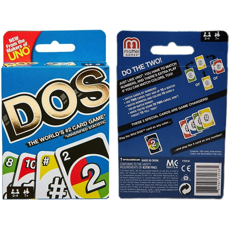 Mattel Uno, Dos, Uno Flip, and Phase 10 Mattel Family Card Game Variety  Pack of 4 