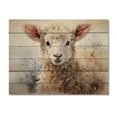 thumbnail image 3 of Designart "In Winter Beige Sheep painting" Animals Print on Natural Pine Wood, 3 of 5