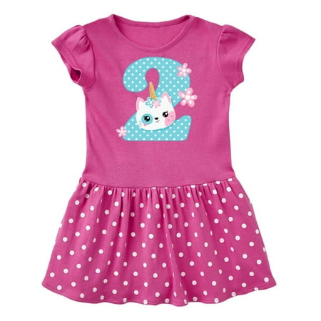 

Inktastic Unicorn Kitty 2nd Birthday Gift Baby Girl Dress