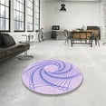 thumbnail image 4 of Ahgly Company Machine Washable Indoor Round Transitional Purple Mimosa Purple Area Rugs, 3' Round, 4 of 7