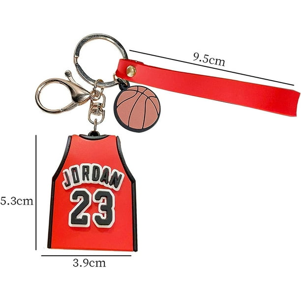 CREEST Basketball Keychain Basketball Pendant Gift Personalized Keychains For Backpack Decoration Souvenirs Gifts For Basketball Fans Red