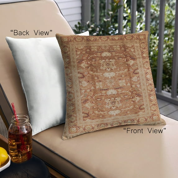 Ahgly Company Outdoor Square Mid-Century Modern Throw Pillow, 18 inch by 18 inch