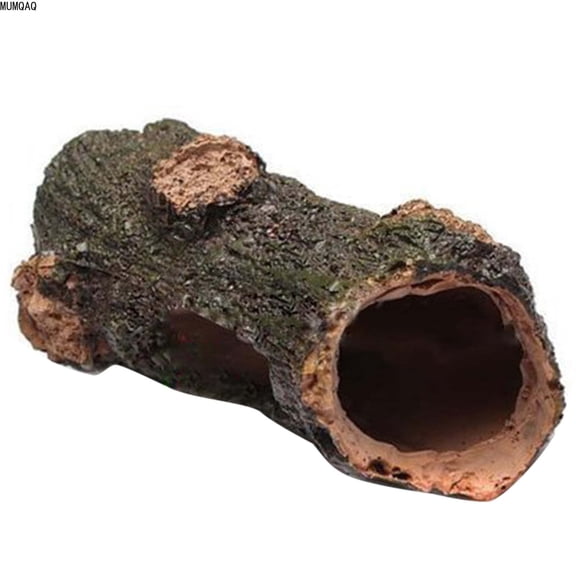 MUMQAQ Aquarium Fish Tank Decorations Accessories Decor Set with Wood Cave, Tree Trunk Barrel , Artificial Plastic Plants and Starfish Resin Ornament Fish Accessories