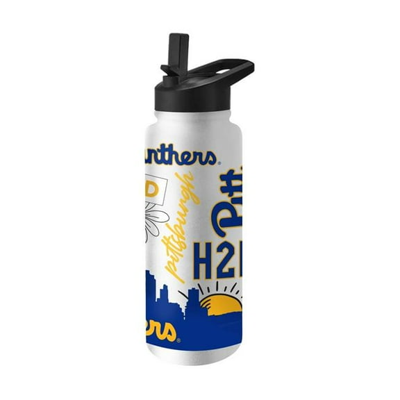 Logo Brands 198-S34QB-63 Pittsburgh 34 oz Native Quencher Bottle