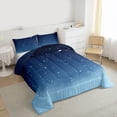 thumbnail image 3 of jejeloiu Starry Sky Queen Comforter Set,Universe Nebula Theme Bedding Comforter Set For Kids Reversible 3pcs, 3 of 8