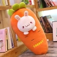 thumbnail image 4 of 27.5 "Conejito Almohada De Felpa Linda Zanahoria Animal De Peluche Kawaii Squishy Anime Conejo Peluche Suave Abrazando El Cuerpo Almohada Peluche Regalos Para Niños Niños Niñas H, 4 of 5