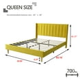 thumbnail image 4 of AUFANK Queen Bed Frame Upholstered Platform with Wooden Slats, Noise-Free, Yellow, 4 of 7