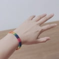 thumbnail image 3 of Xiao Hua Pulsera de la amistad de arcoíris tejida a mano (2 unidades), color negro, ajustable, 3 of 5