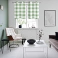thumbnail image 4 of Sage Green Buffalo Plaid Kitchen Curtains Small Short 39 Inch Length, Green White Checkered Farmhouse Grommet Bedroom Living Room Curtains, Light Filtering Cafe Curtain Drapes 2 Panels Set 55''x39'', 4 of 9