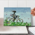 thumbnail image 2 of Outdoor Cutting Board, Woman Riding Vintage Romantic Bike with Spring Time Flowers in Basket Nature Image, Decorative Tempered Glass Cutting and Serving Board, Small Size, Multicolor, by Ambesonne, 2 of 5