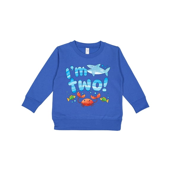 Inktastic I'm Two Second Birthday Shark and Crab Toddler Sweatshirt