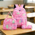 thumbnail image 3 of 3Pcs Cute Backpack Backpacks Colorful BookBag Set School Backpack with Lunch Box & Pouch 2026 Back to School (01_Pink,One Size), 3 of 3