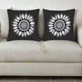 thumbnail image 3 of Set of 2 18x18in Throw Pillow Covers - Elegant Black & White Floral Design Stylish Cushion Cases for Couch Bed or Car, 3 of 8