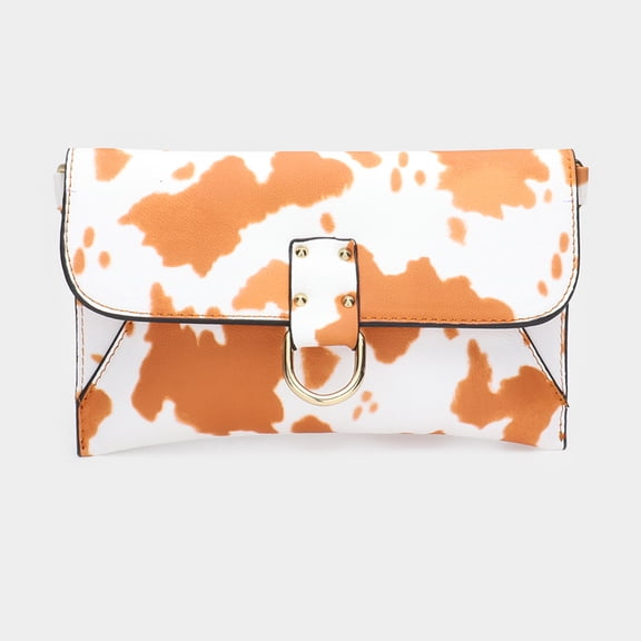Cow Patterned Faux Leather Crossbody Bag