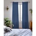 thumbnail image 3 of Dark Blue Sheer Curtains 63 Inch Length 2 Panels Set for Living Room/Bedroom, Retro Farmhouse Plants Wall Lines Texture Kitchen Curtains Grommet Semi-Sheer Curtains Drapes Window Treatments 42"x63"x2, 3 of 7