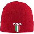 thumbnail image 1 of Drapeau Italien Italy Love Italia Tuque Tricotée Bonnet Chaud d'Hiver Bonnets à Revers Tuque Watch pour Hommes Femmes, 1 of 6