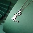thumbnail image 2 of Yoga Cat Pendant Necklace Stainless Steel Funny Abstract Jewelry, 2 of 9