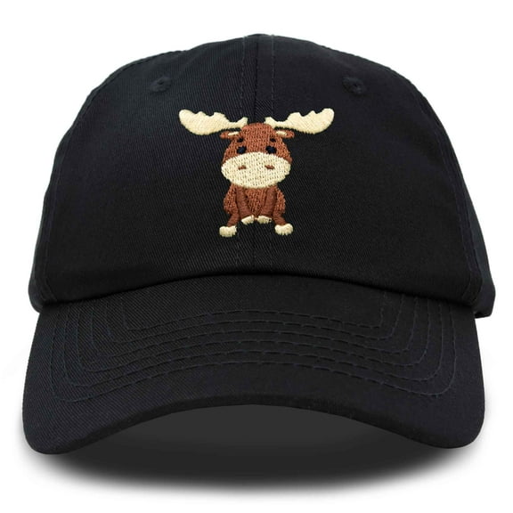 DALIX Cute Moose Hat Baseball Cap in Black