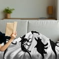 thumbnail image 3 of Dinosaur Soft Flannel Fleece Throw Blanket, Prehistoric Skeleton Bone Black Silhouettes of Different Wild Dinosaurs, Cozy Plush for Indoor and Outdoor Use, 70" x 90", Black White, by Ambesonne, 3 of 5