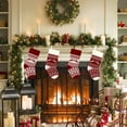 thumbnail image 6 of Tumao Christmas Stockings, Personalized Knitted Xmas Stockings, Knitted Reindeer Pattern Xmas Stockings Candy Gift Bags with Pompom for Family Christmas Holiday Decoration, 2 pack, 6 of 8