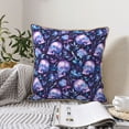 thumbnail image 4 of KLL Blue Skull Crystal Decorative Throw Pillow Covers Velvet Soft for Couch Sofa Bedroom Living Room Outdoor (No pillow core)- 18"x18", 4 of 5