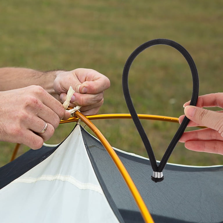 25 Bungee Cords With Hooks | 20cm Elastic Straps | Multipurpose Tensioners For Camping, Tarps, Canopy