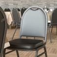 thumbnail image 6 of Emma + Oliver Set of Four Versatile Dome Back Stacking Banquet Chair with Black Vinyl Seat and Back and Silver Vein Frame, 6 of 12