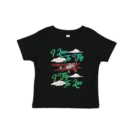 

Inktastic Pilot Live to Fly Airplane Gift Toddler Boy or Toddler Girl T-Shirt