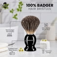 thumbnail image 3 of Brocha de afeitar Perfecto 100% Pure Badger Black Handle, 3 of 9