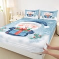thumbnail image 3 of Manfei Kawaii Santa Claus Twin Sheet Sets,Merry Christmas Twin Fitted Sheet,Red Xmas Berry Flat Sheet For Kids,Super Cozy Room Decor,3pcs, 3 of 7